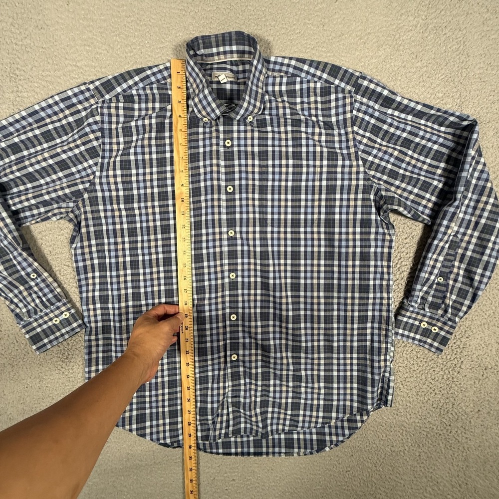 Peter‎ Millar Shirt Mens XL Blue Plaid Casual Preppy Pocket Button Down Logo - Picture 5 of 10